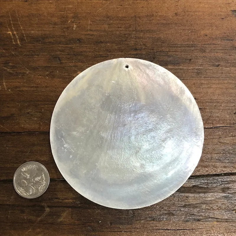 1-hole 8cm Capiz Shells (50) - White