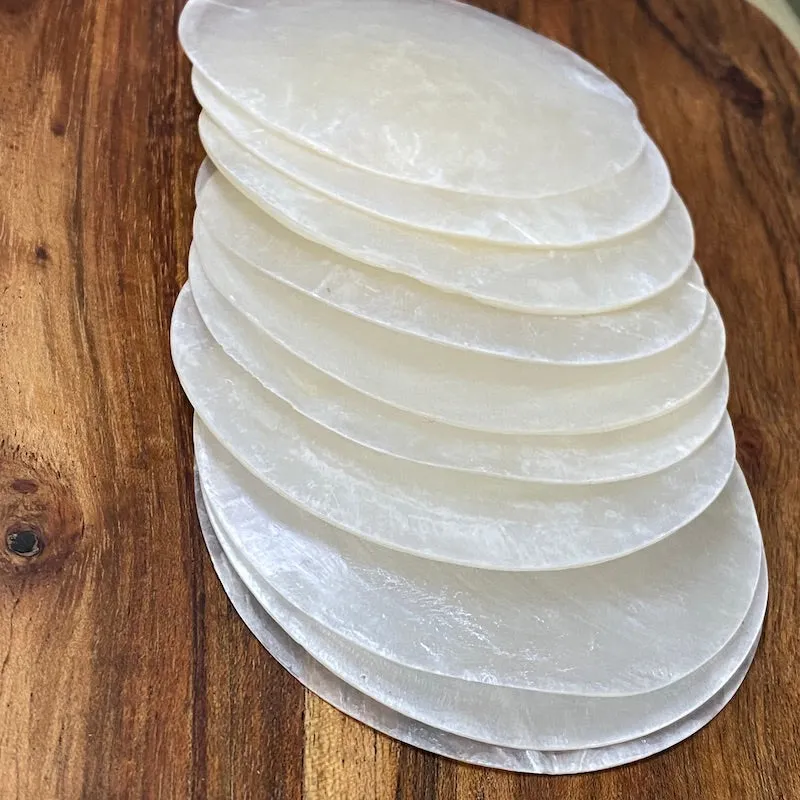 1-hole 8cm Capiz Shells (50) - White