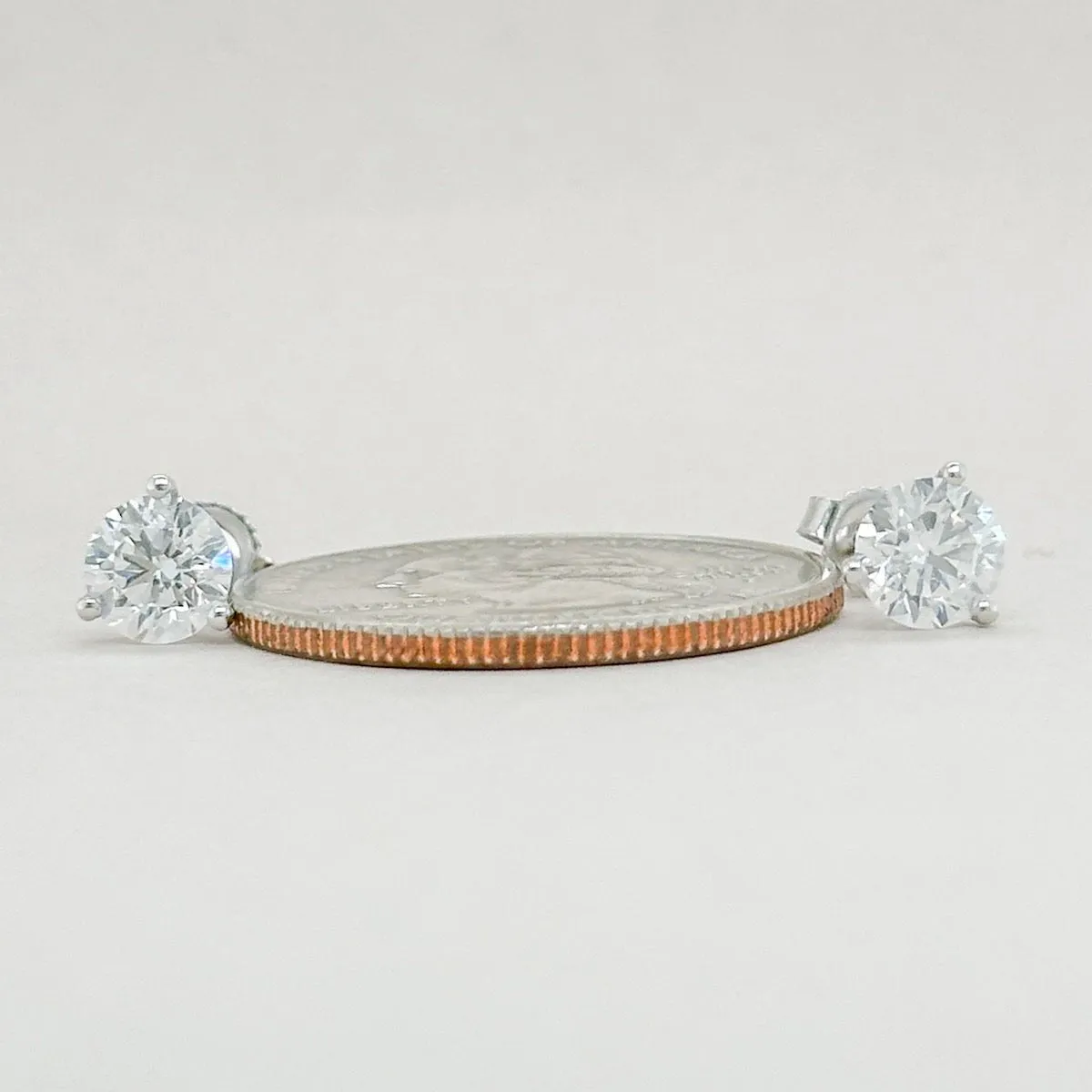 14K W Gold 1.50ctw D-E/VVS2 Lab-Created Diamond Earrings