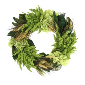 22" Heather, Wheat and Hydrangea Wreath