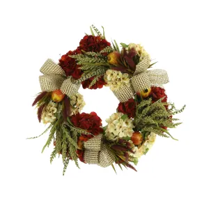 25" Hydrangea and Pomegranates Wreath