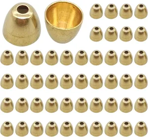 50pcs Brass Cone Head - Tungsten Cone HeadCopper Fly Tying Materials Sink Deeper Tying Beads for Streamers Sizes Fly Tying Materials for Tube Fly