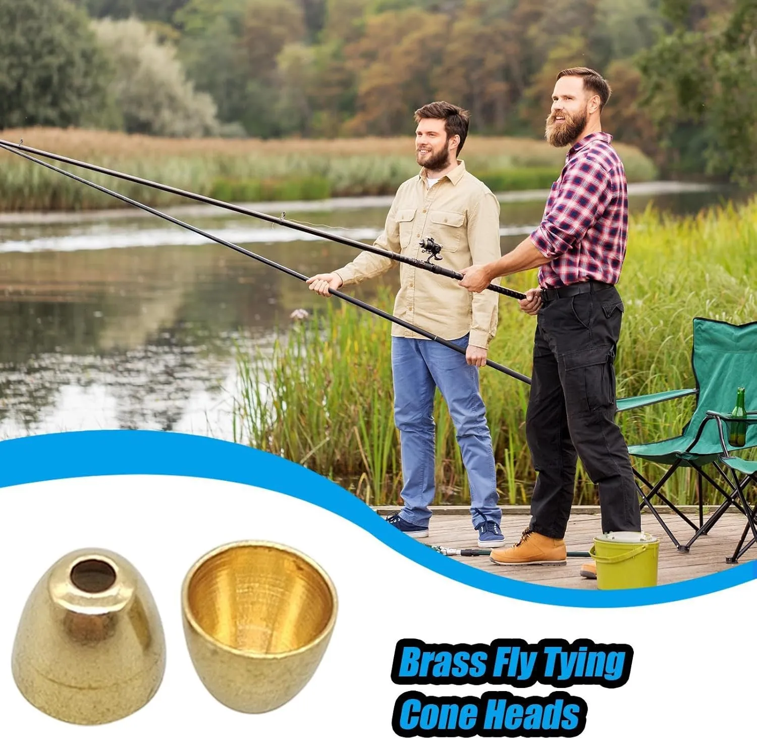 50pcs Brass Cone Head - Tungsten Cone HeadCopper Fly Tying Materials Sink Deeper Tying Beads for Streamers Sizes Fly Tying Materials for Tube Fly