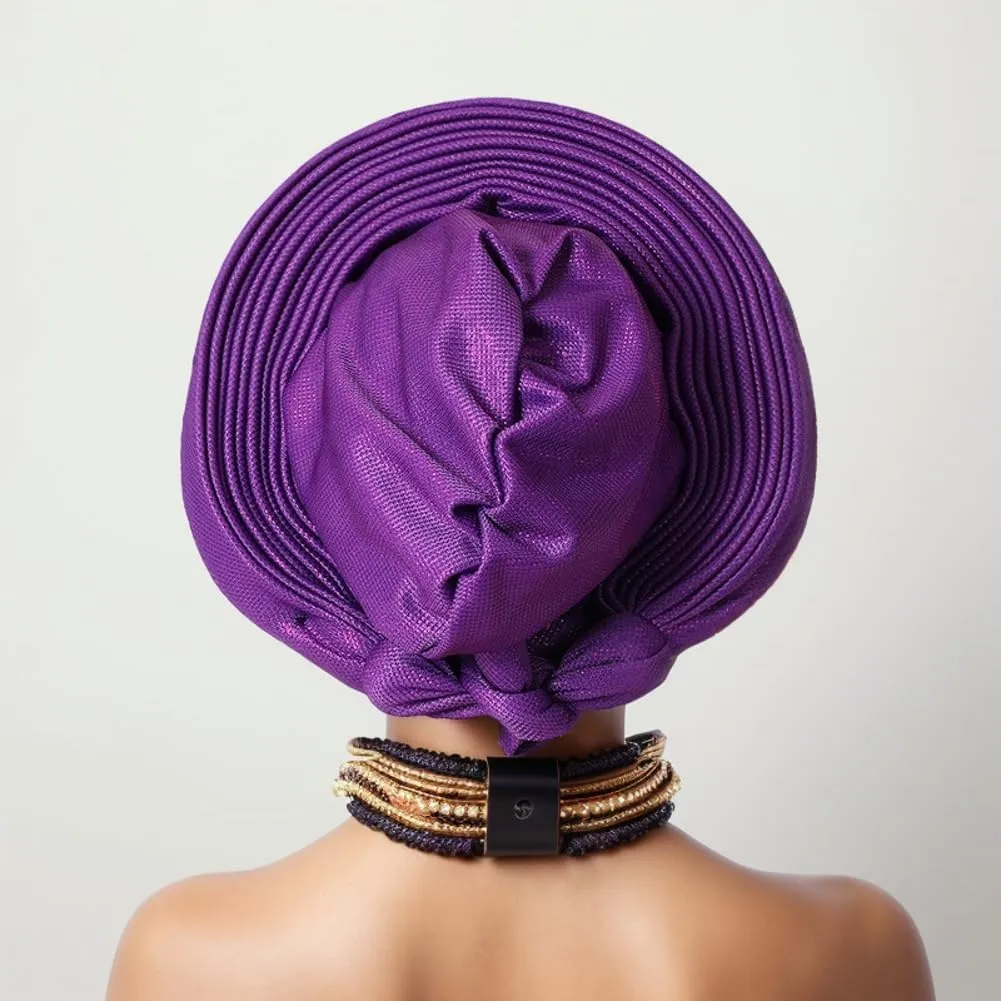 Auto Gele African Head Tie of Nigeria Aso Oke Headwraps Hat Turban Wedding Party Gorgeous Stone Hair Wear Cap for Women