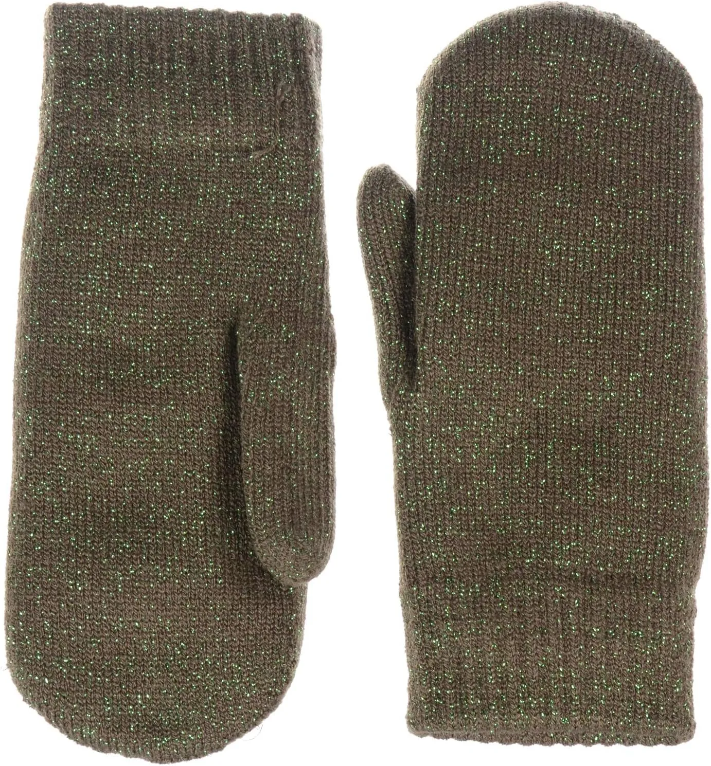 Be Your Own Style BYOS Unisex Winter Toasty Warm Solid Glitter Fleece Lined Knit Mitten Gloves