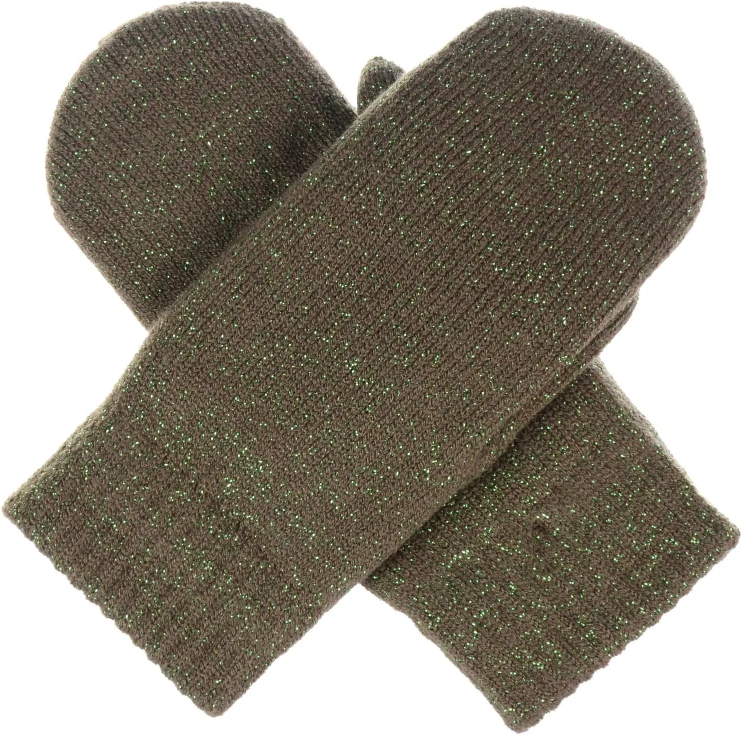 Be Your Own Style BYOS Unisex Winter Toasty Warm Solid Glitter Fleece Lined Knit Mitten Gloves