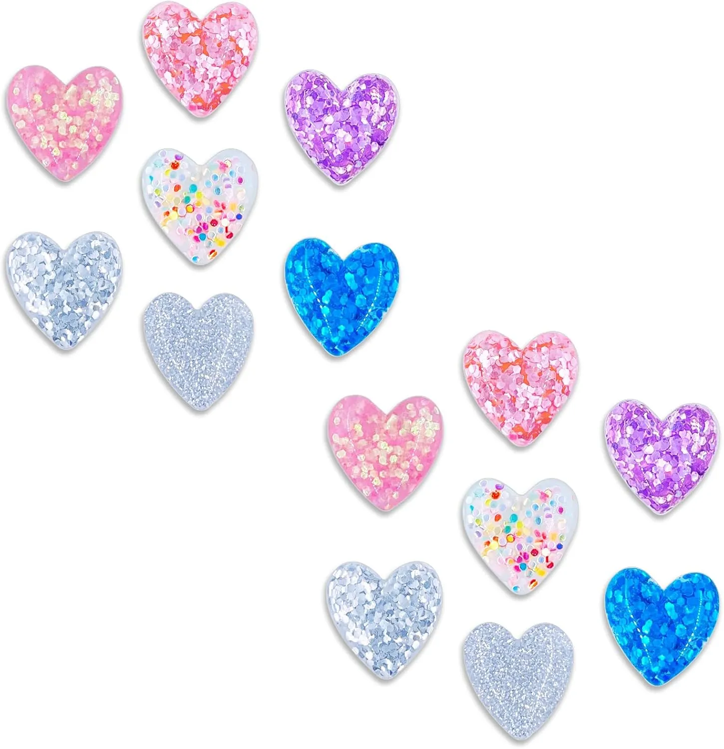 Bling Love Shoe Charms14 PCS Sparkling Shoe Accessories for Clog SandalsDecoration Pins for Bracelet WristbandWomen Cute Party Shoe Charm