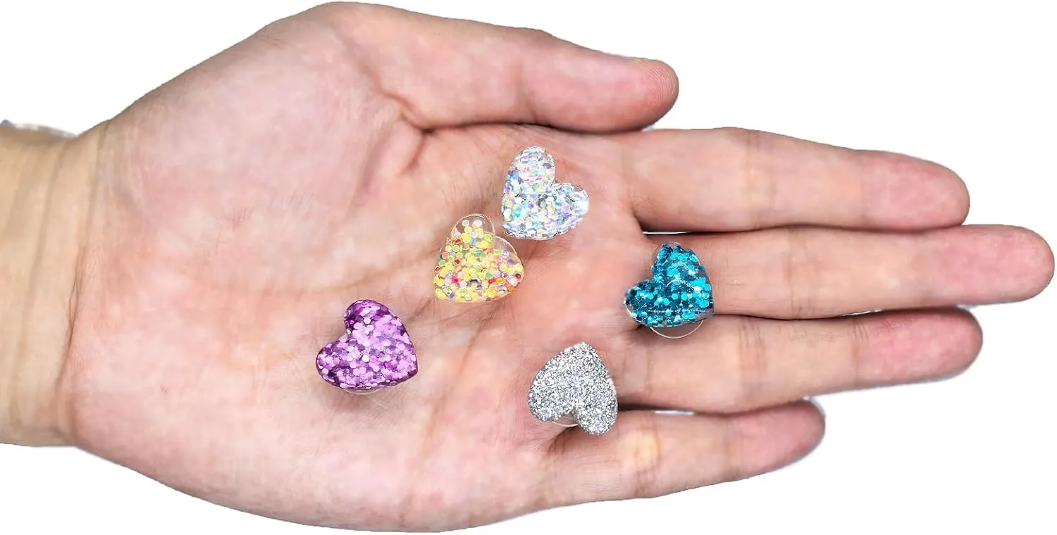 Bling Love Shoe Charms14 PCS Sparkling Shoe Accessories for Clog SandalsDecoration Pins for Bracelet WristbandWomen Cute Party Shoe Charm