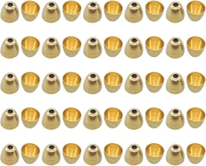 Brass Cone Heads - Fly Tying Cone Heads, Brass Fly Tying Beads | Wide Slotted Cone Head Brass 50pieces Conehead Beads, Copper Fly Tying Materials Sink Deeper Tying Beads for Streamers