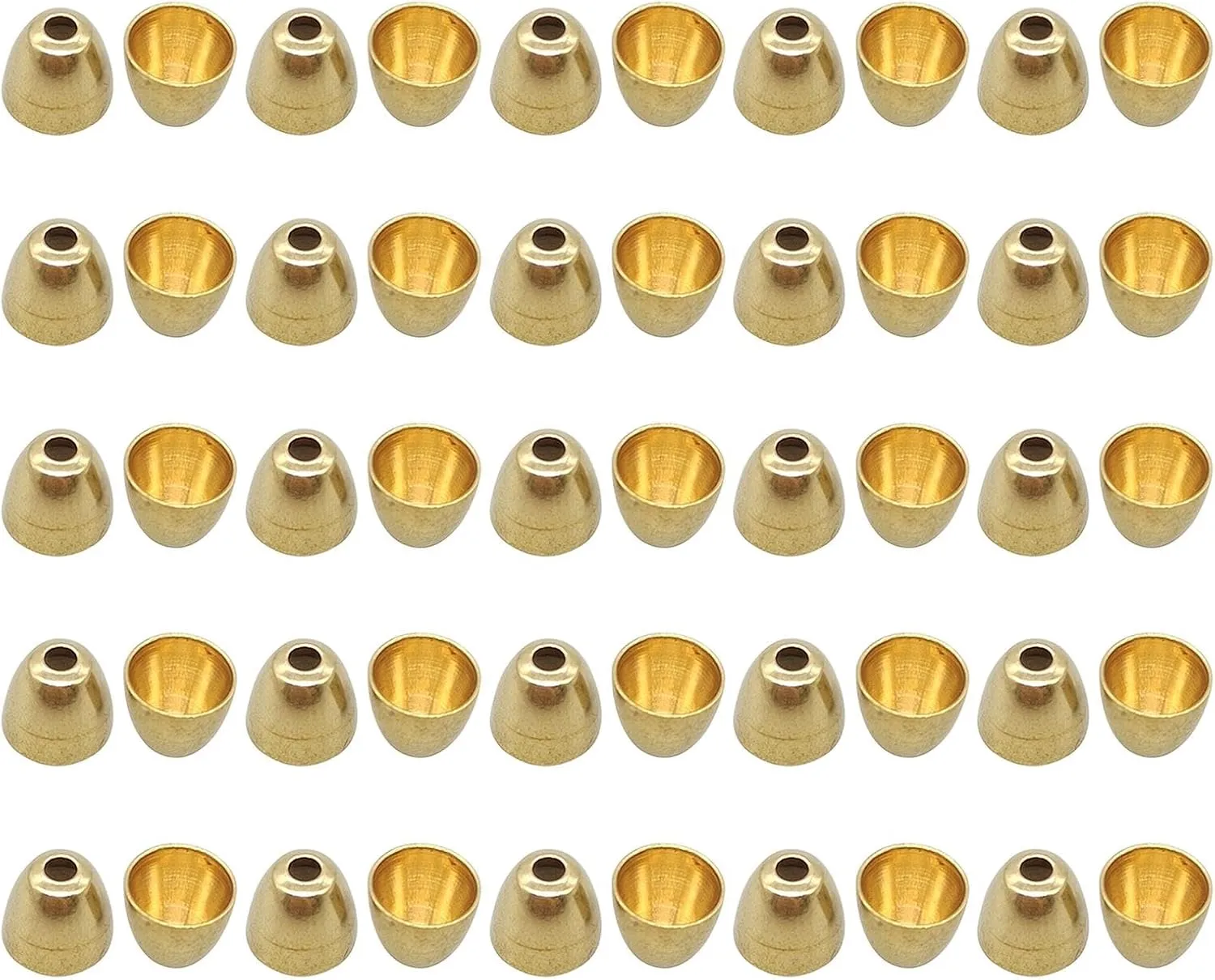 Brass Cone Heads - Fly Tying Cone Heads, Brass Fly Tying Beads | Wide Slotted Cone Head Brass 50pieces Conehead Beads, Copper Fly Tying Materials Sink Deeper Tying Beads for Streamers