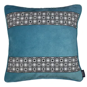 Cancun Striped Duck Egg Blue Velvet Cushion