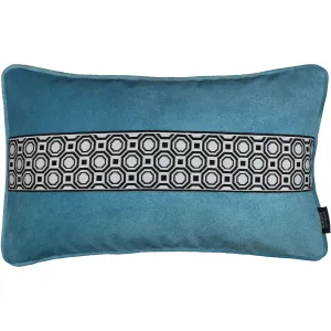 Cancun Striped Duck Egg Blue Velvet Pillow