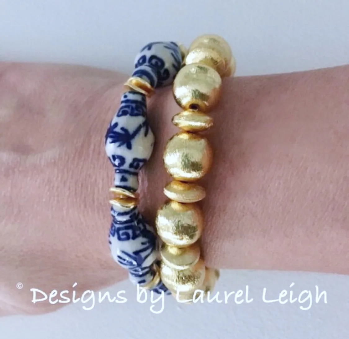 Chinoiserie Ginger Jar Bracelet - Royal Blue