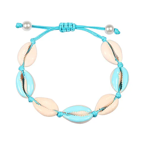 Colorful Printed Women Bracelet Shell Conch Braid Ankle Chain