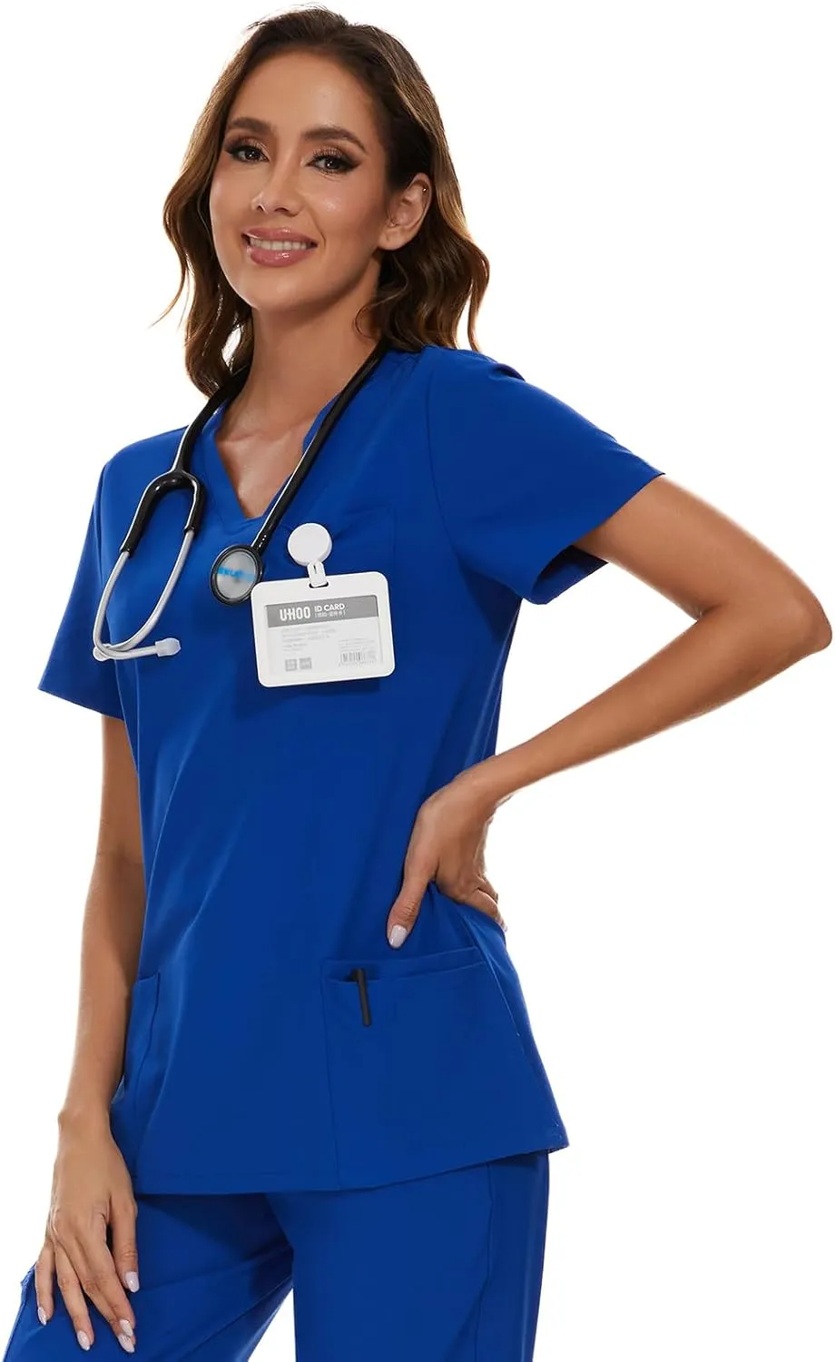 COZYFIT Scrub Tops for Woman - Soft Stretch, V-Neck Top Scrubs with 3 Pockets, Easy Care for Women