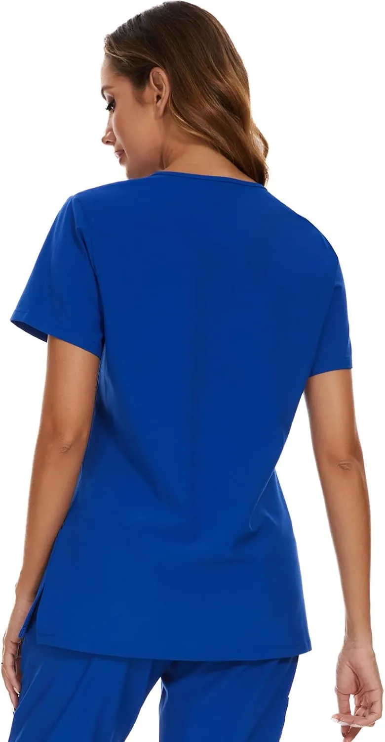 COZYFIT Scrub Tops for Woman - Soft Stretch, V-Neck Top Scrubs with 3 Pockets, Easy Care for Women