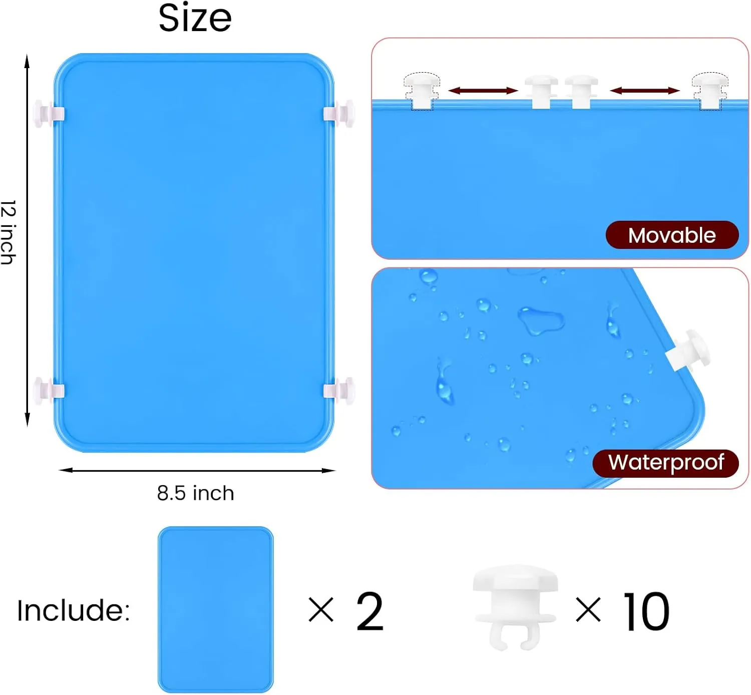 Divider Tray for Bogg Bag Accessories Compatible with Bogg Bag X Large Organizing Your Bags and Divide Space Blue 2PCS