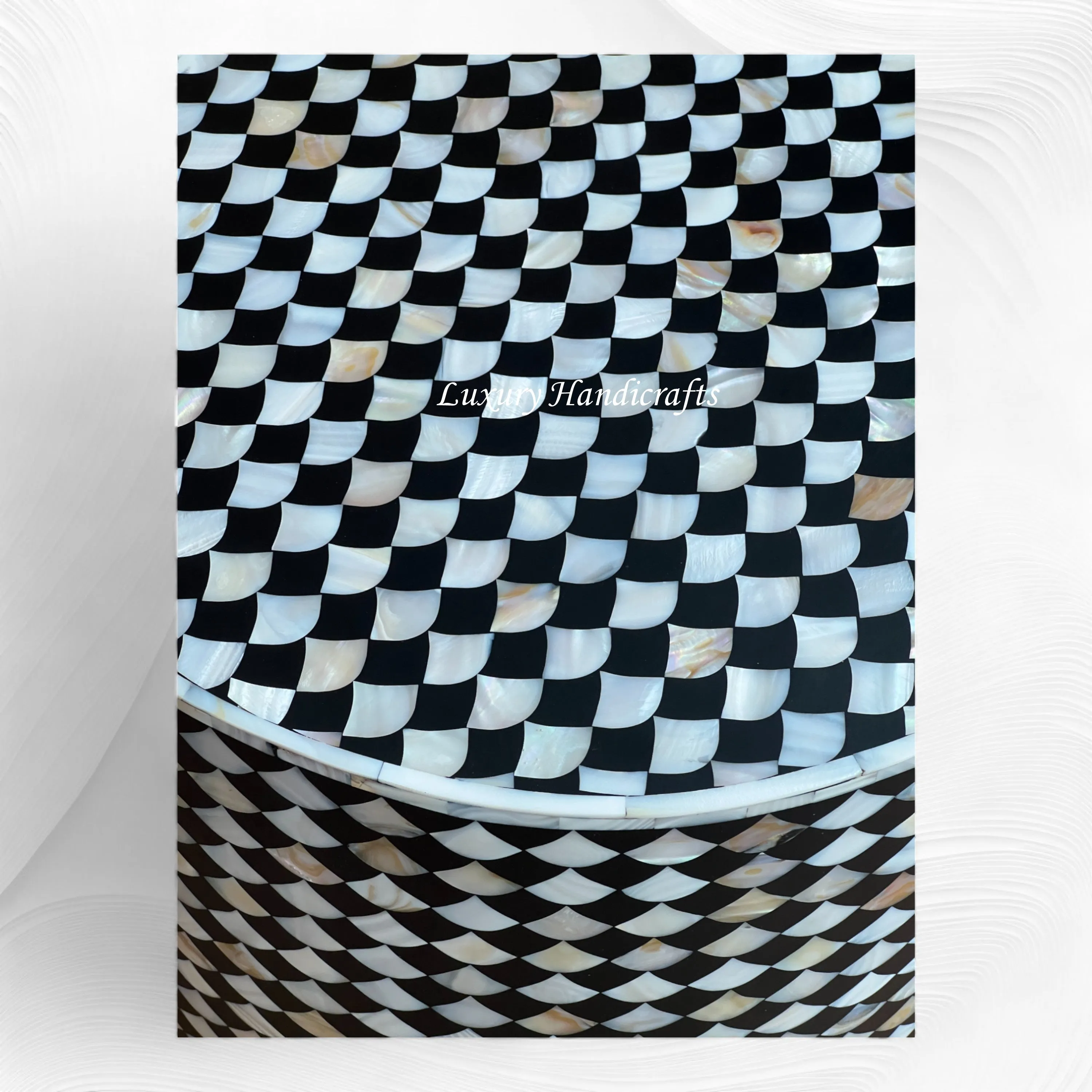 Drop MOP Inlay Stool Black