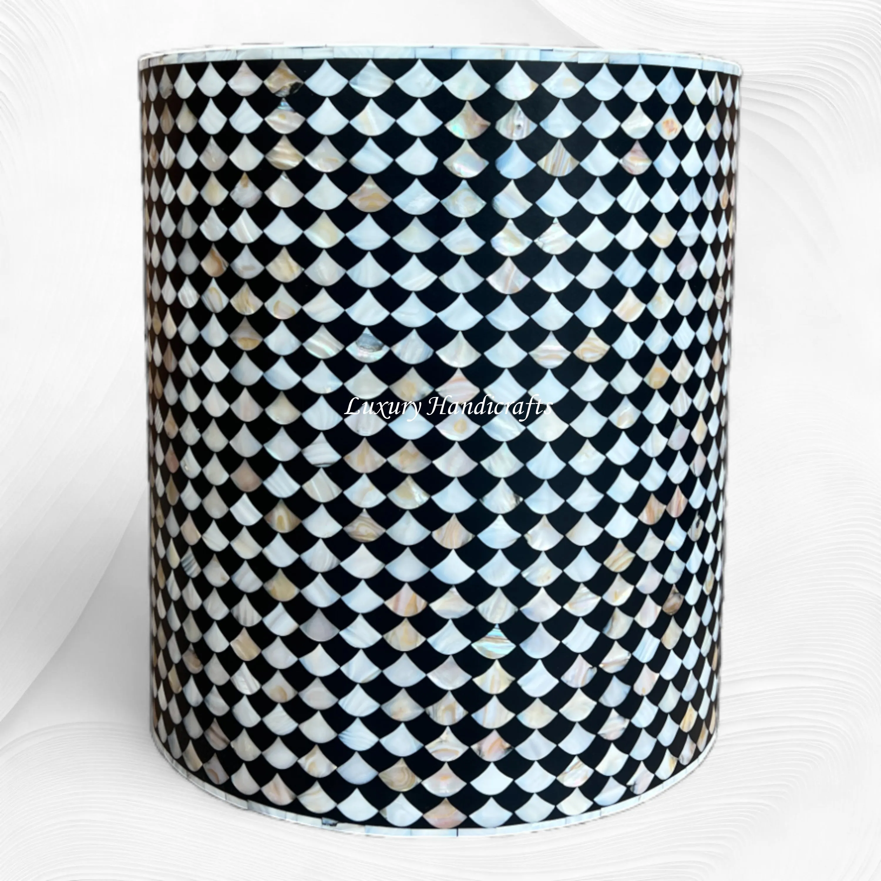 Drop MOP Inlay Stool Black