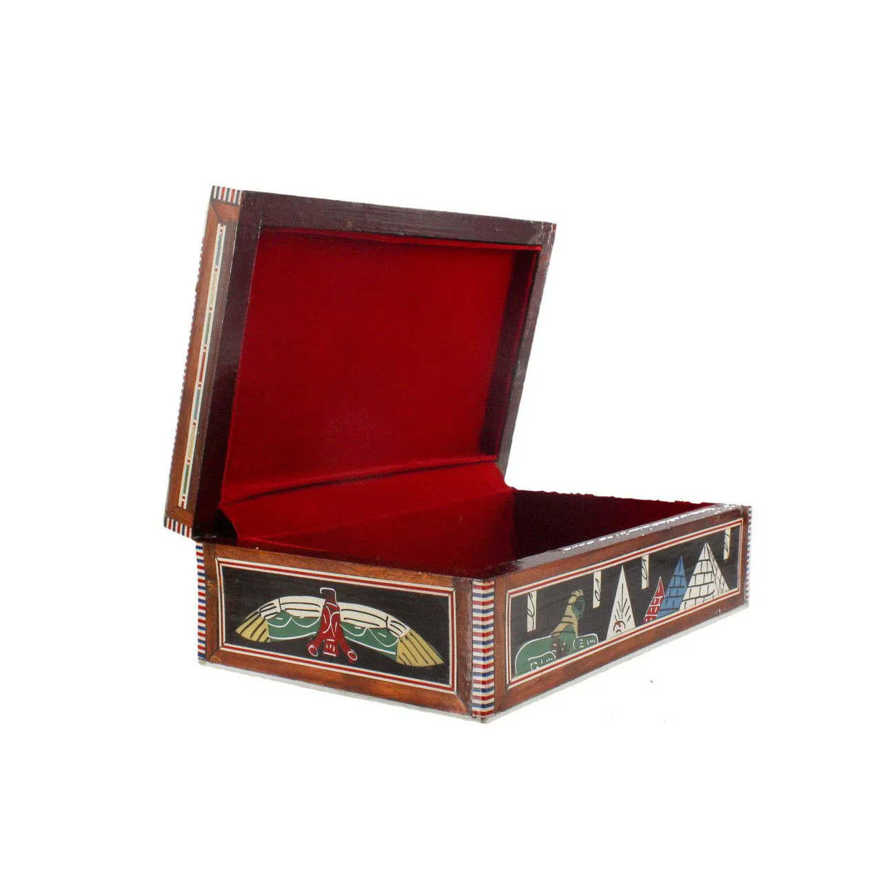 Egyptian Mother of Pearl Inlay Box Ancient Egyptian Pyramid Design