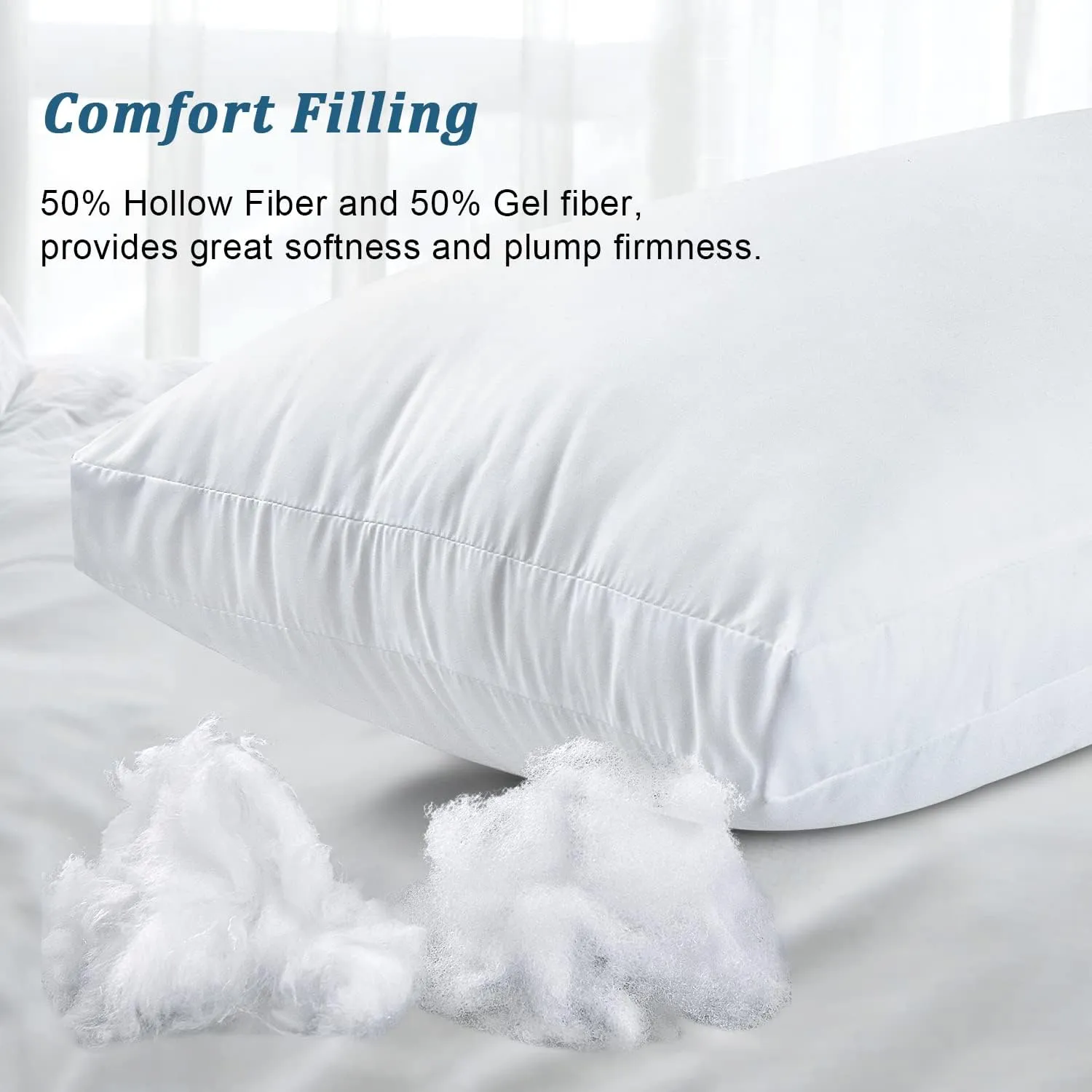 EIUE Bed Pillows for Sleeping 2 Pack Queen SizeSuper Soft Down Alternative Microfiber Filled Pillows,20 x 30 Inches,White