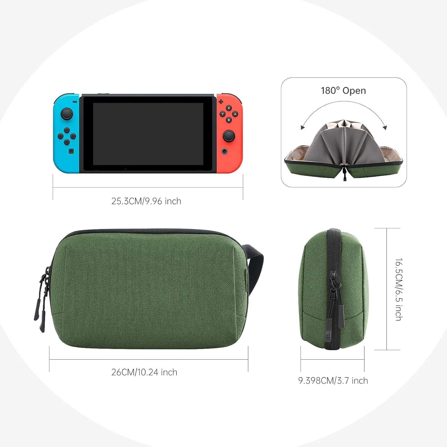 Electronic Organizer Travel Case Bag for Cables, Switch, SD card, Passport and More  Ultimate Protection & Portability Waterproof (Green)
