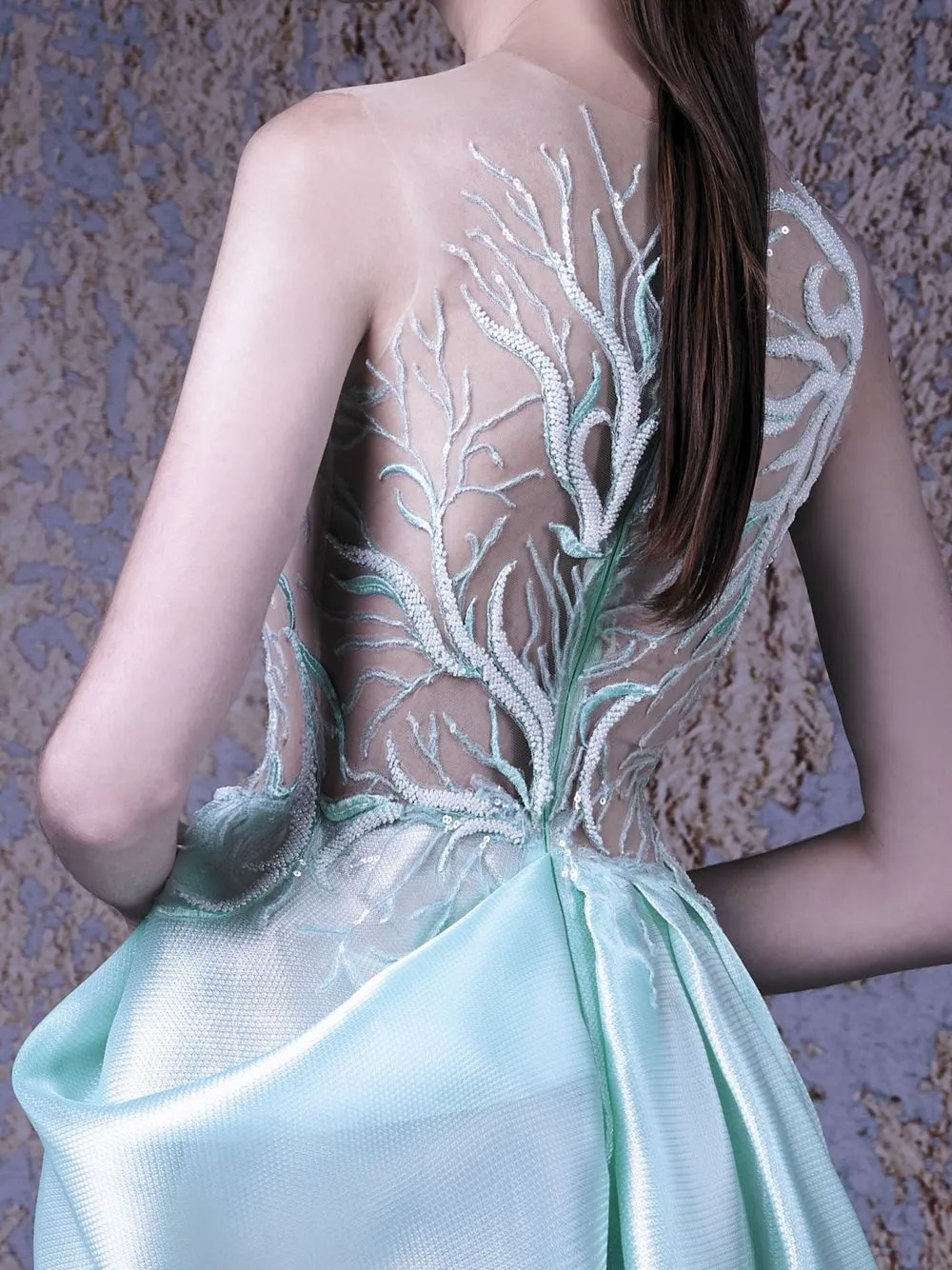 EMBROIDERED ASYMMETRIC DRESS