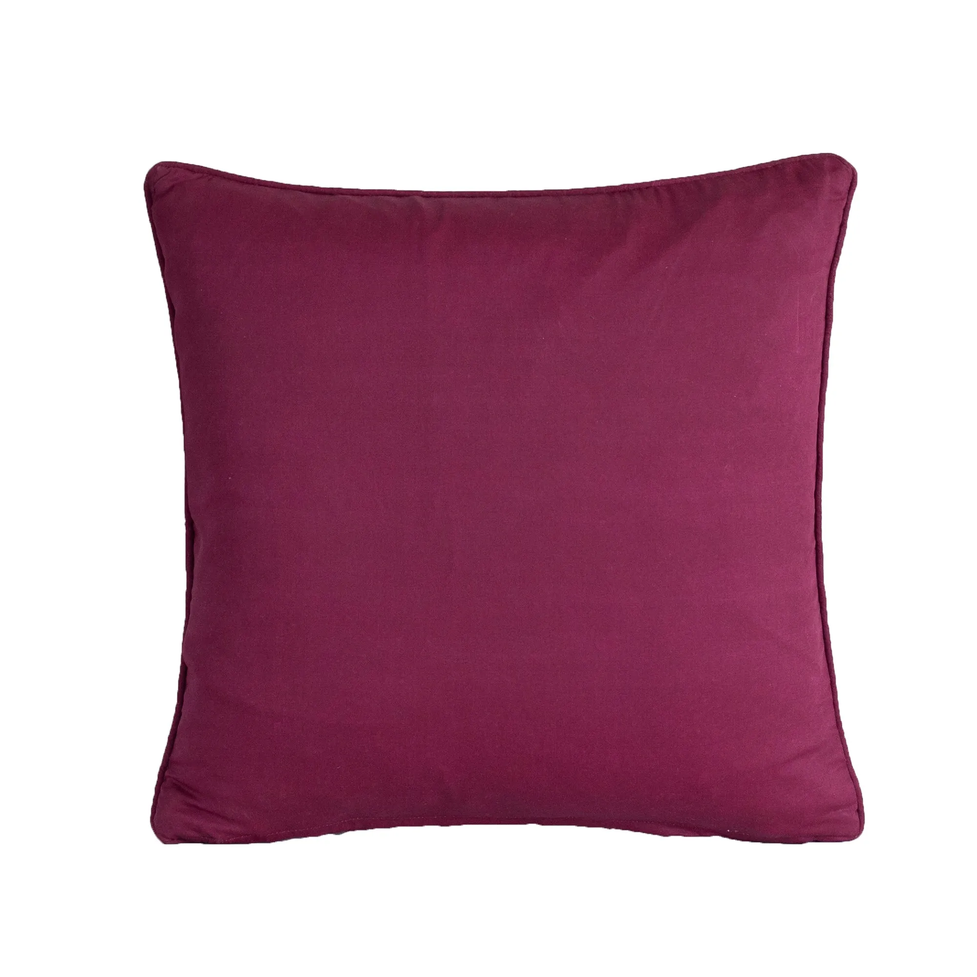 Folklore Transition Recurring Stripes Fabric100%CottonFilling100%Polyester Red Hand Embroidered Quilted Cushion Cover