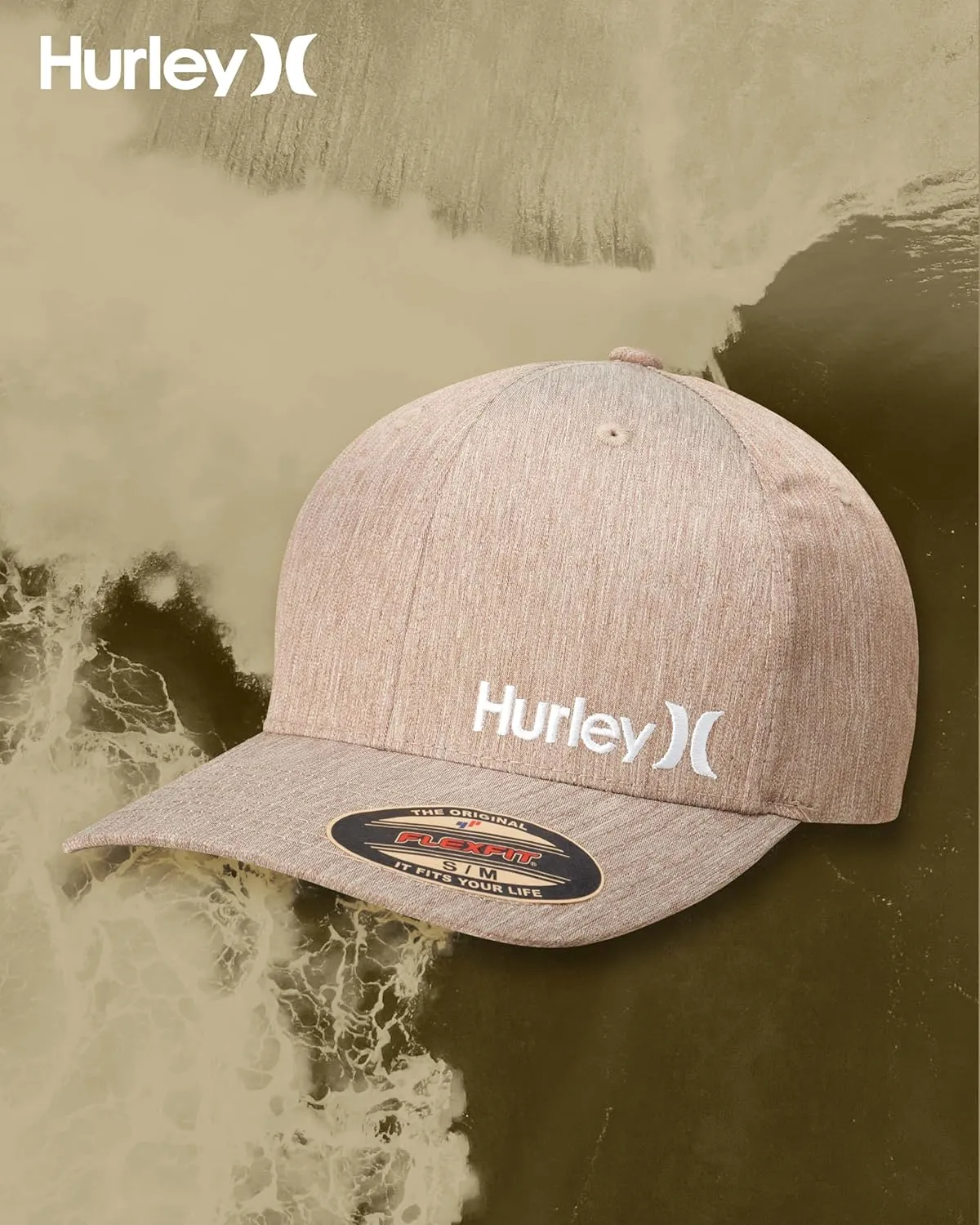 Hurley Men's Baseball Cap - Flexfit Curve Bill Fitted Trucker Hat for Men (S-XL)