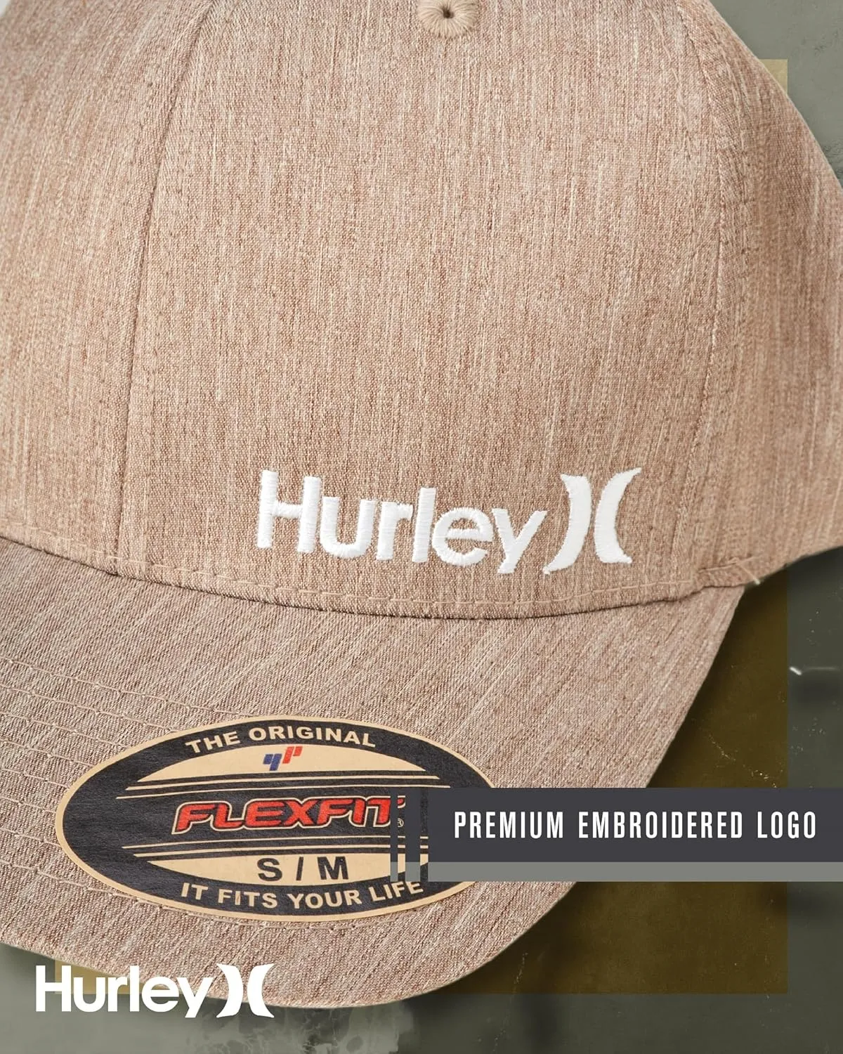 Hurley Men's Baseball Cap - Flexfit Curve Bill Fitted Trucker Hat for Men (S-XL)