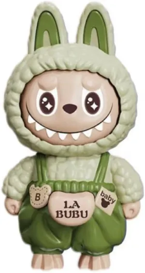Labubu Keychain with Changeable Faces, Cartoon Key Chain for Bag Charms Handbag Purse Backpack Accessories-Green