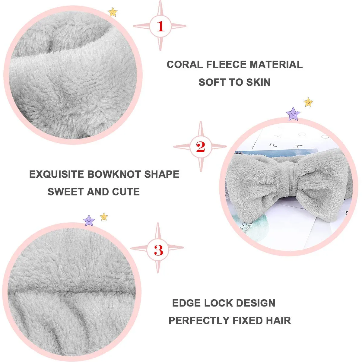 LADES Soft Skincare Headband  Adjustable, Comfortable & Stretchy Fabric, Cute Patterns for Makeup, Facial  Non-Slip, Headband for Hair Control