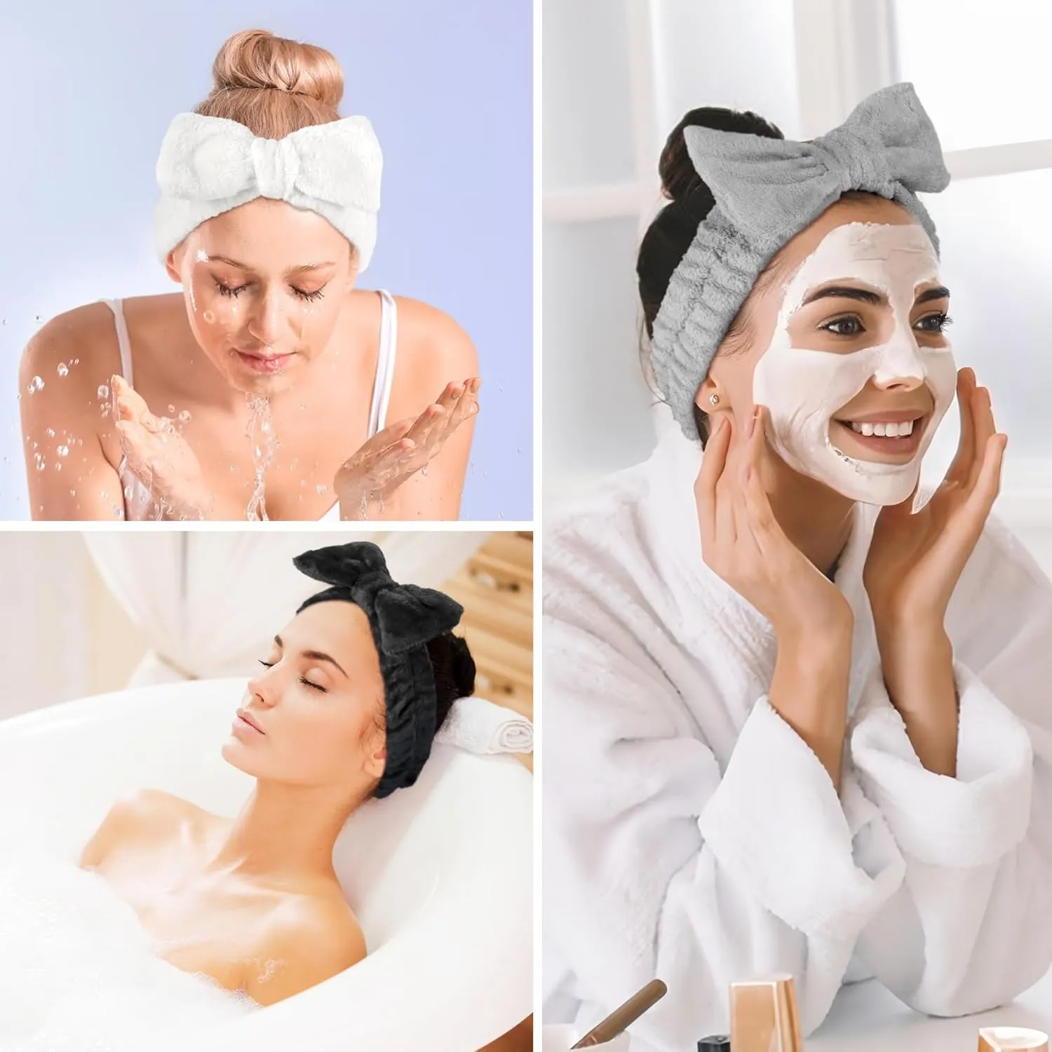 LADES Soft Skincare Headband  Adjustable, Comfortable & Stretchy Fabric, Cute Patterns for Makeup, Facial  Non-Slip, Headband for Hair Control