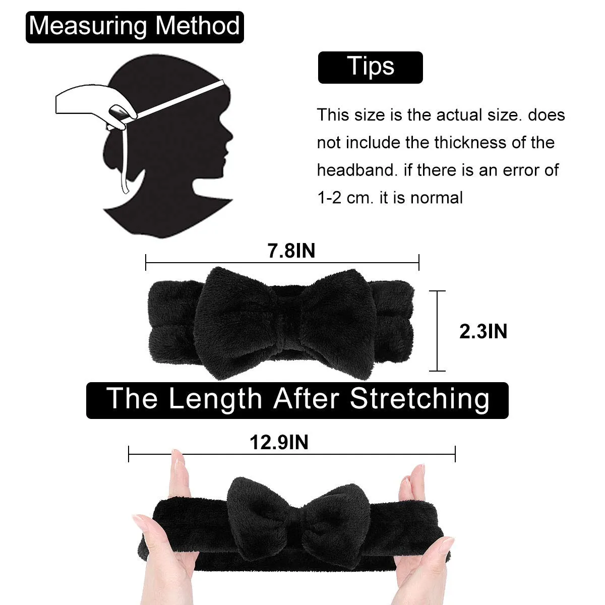 LADES Soft Skincare Headband  Adjustable, Comfortable & Stretchy Fabric, Cute Patterns for Makeup, Facial  Non-Slip, Headband for Hair Control