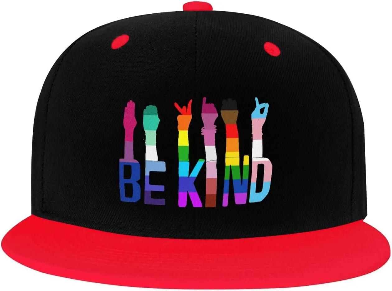 LGBTQ Pride Flag Dad Hat Flat Brim Trucker Hats Women Funny Novelty Snapback Baseball Cap,White