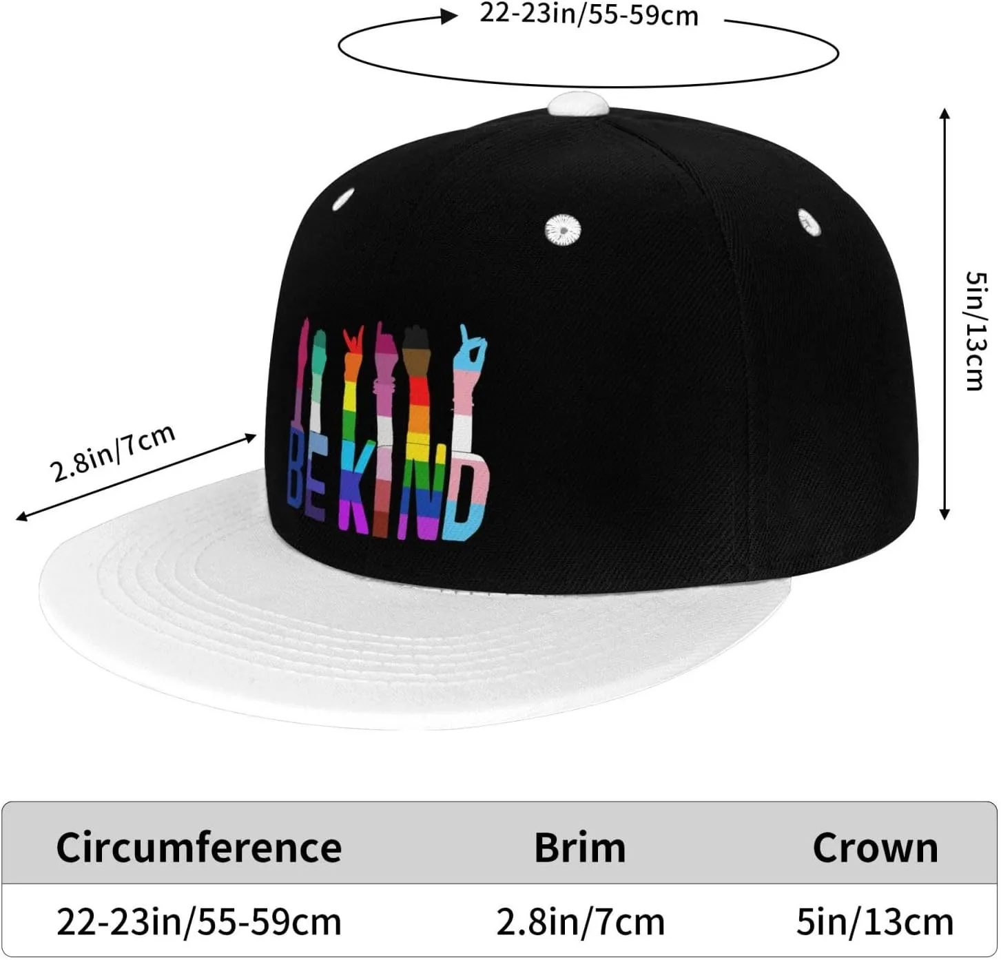 LGBTQ Pride Flag Dad Hat Flat Brim Trucker Hats Women Funny Novelty Snapback Baseball Cap,White
