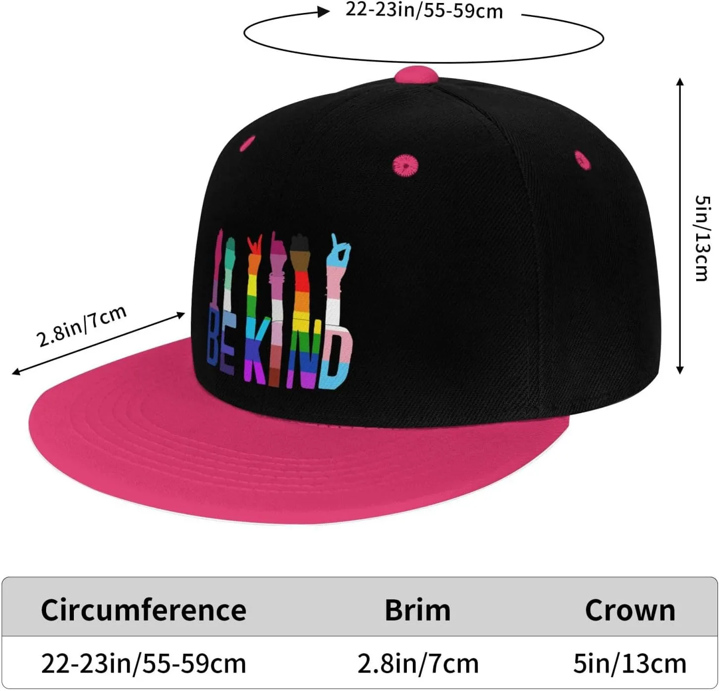 LGBTQ Pride Flag Dad Hat Flat Brim Trucker Hats Women Funny Novelty Snapback Baseball Cap,White