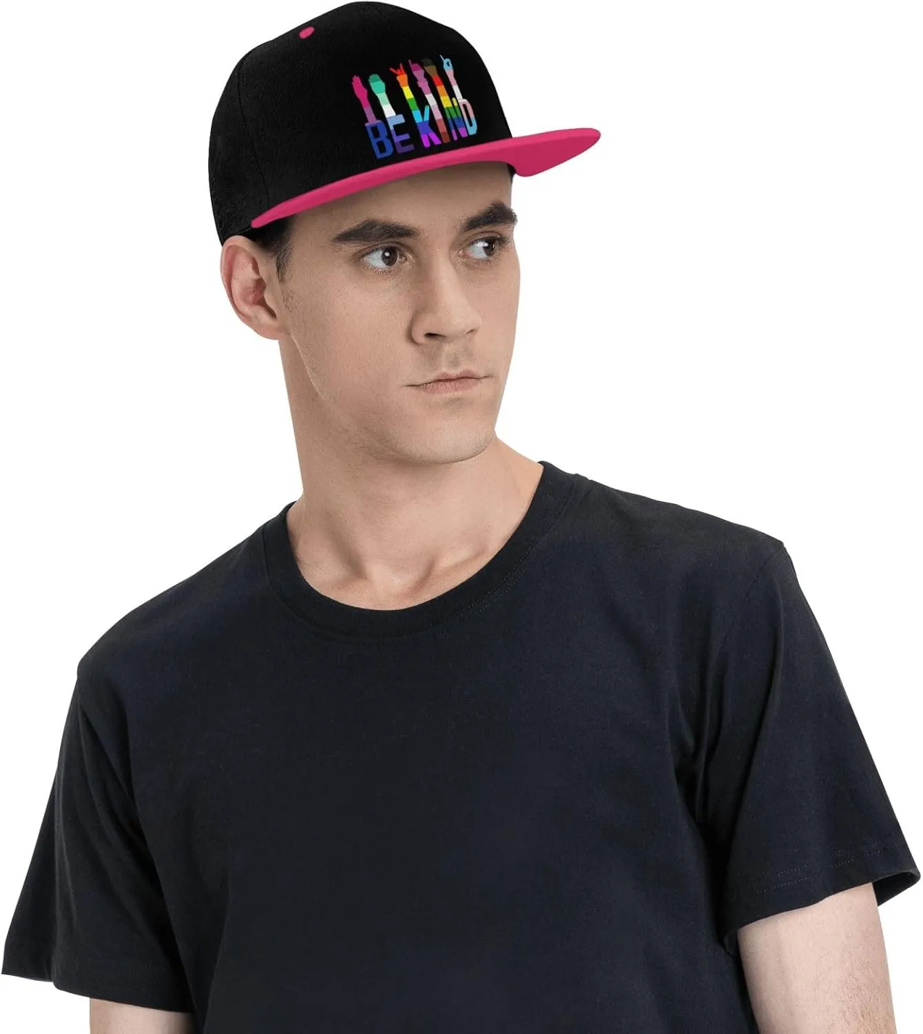 LGBTQ Pride Flag Dad Hat Flat Brim Trucker Hats Women Funny Novelty Snapback Baseball Cap,White