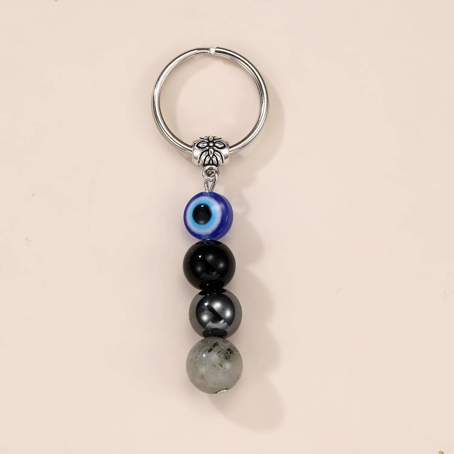 Natural Crystals Keychain Gift, Evil Eyes Charm Keychains Inspirational Keychain for Women bag/purse charms