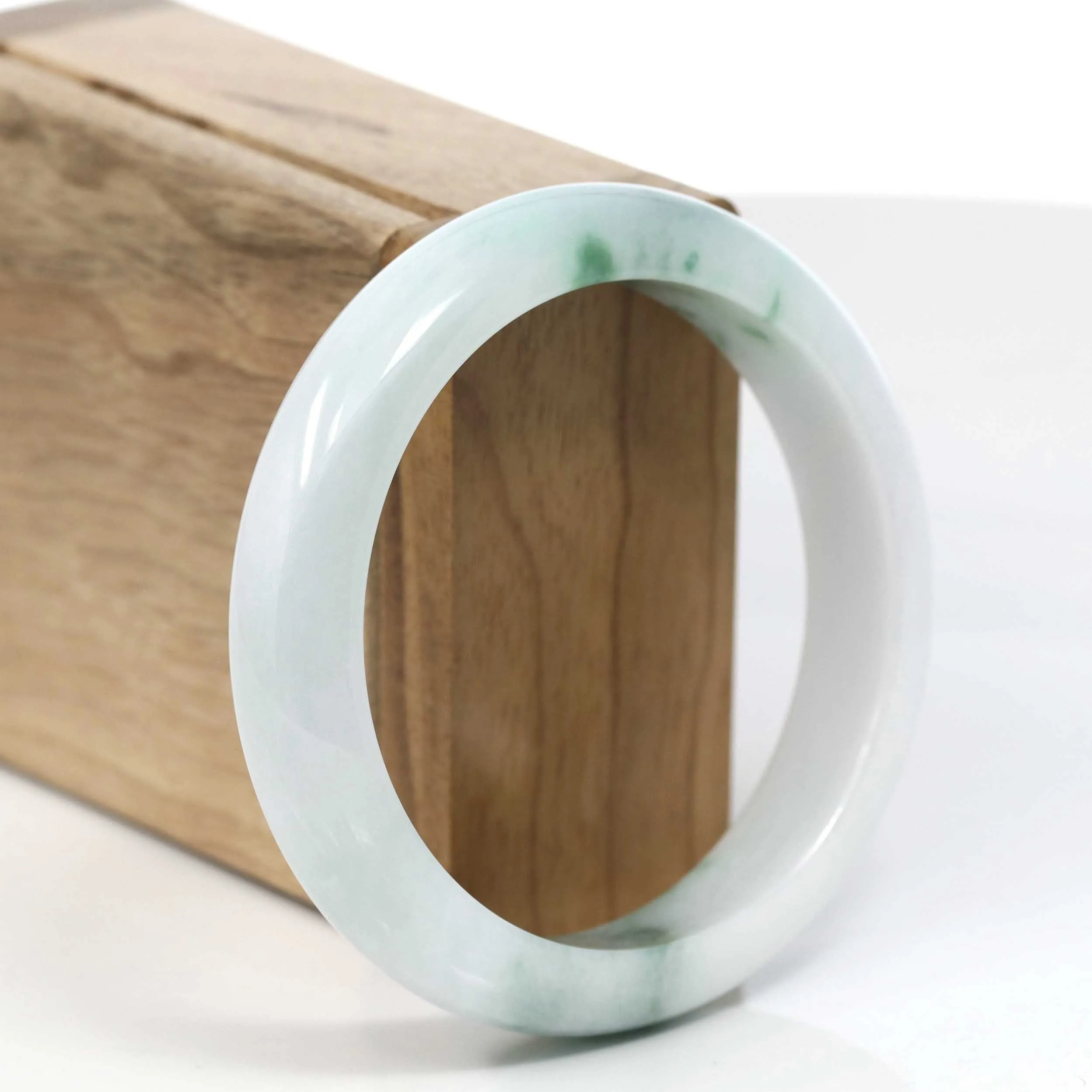 Natural Jadeite Jade Blue-green Bangle Bracelet (58.29 mm) #T060