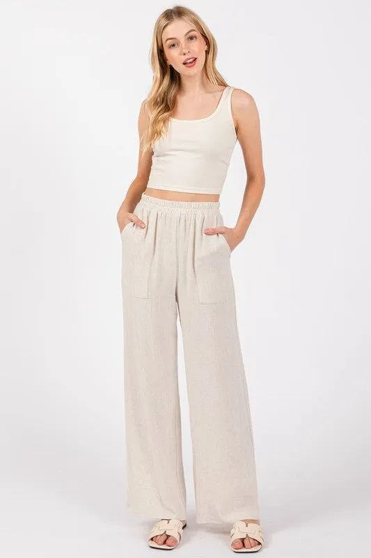 Natural Linen Blend Pant