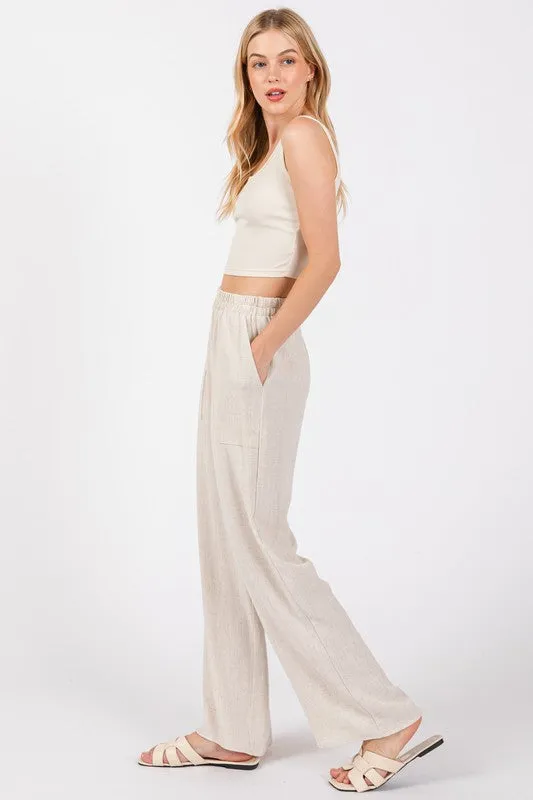 Natural Linen Blend Pant