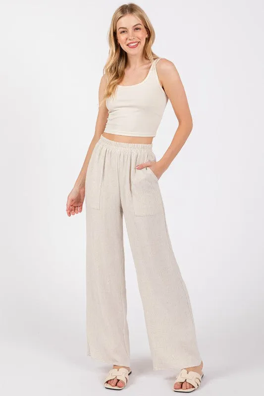 Natural Linen Blend Pant