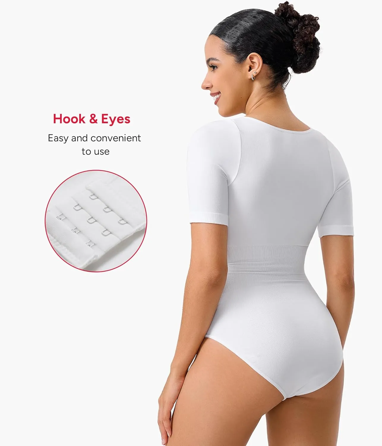 Nebility Shapewear Bodysuit for Women Tummy Control Seamless Body Shaper Short Sleeve Body Suits for Women Tank Tops