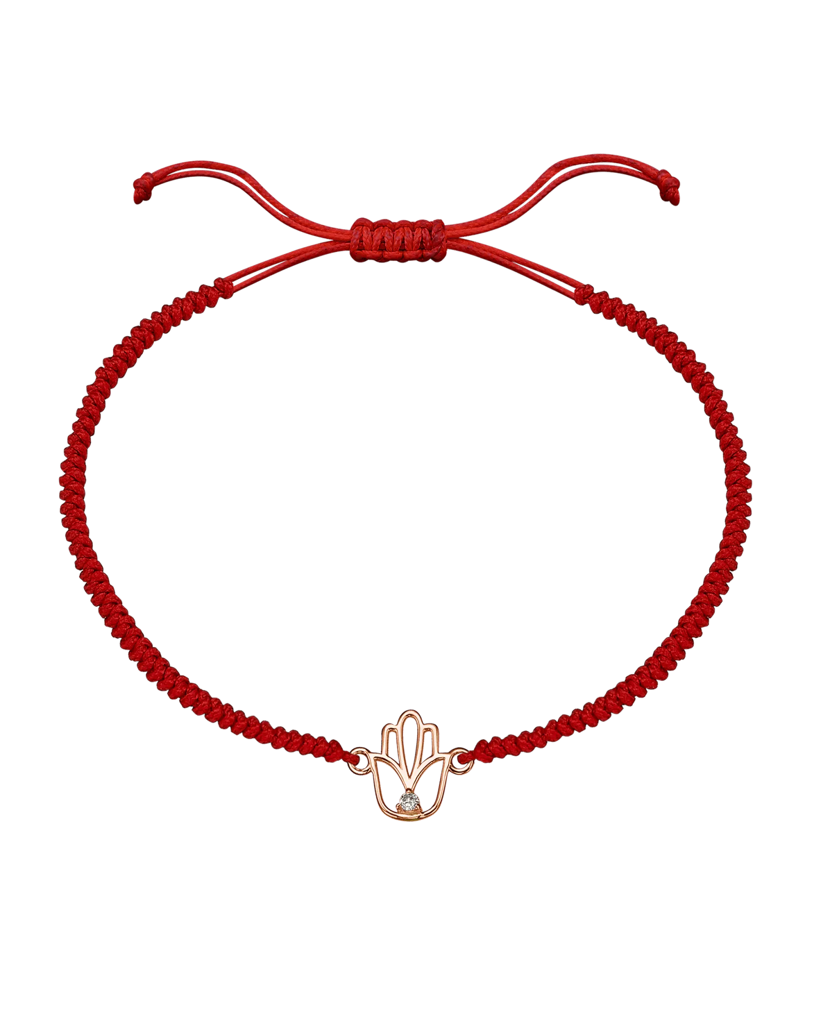 Outlined Hamsa [RED] - 14K Rose Gold