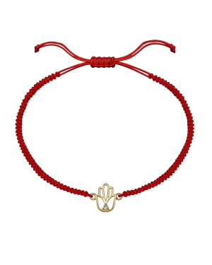 Outlined Hamsa [RED] - 18K Gold Vermeil