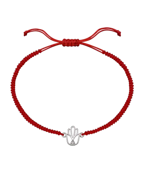 Outlined Hamsa [RED] - 925 Sterling Silver