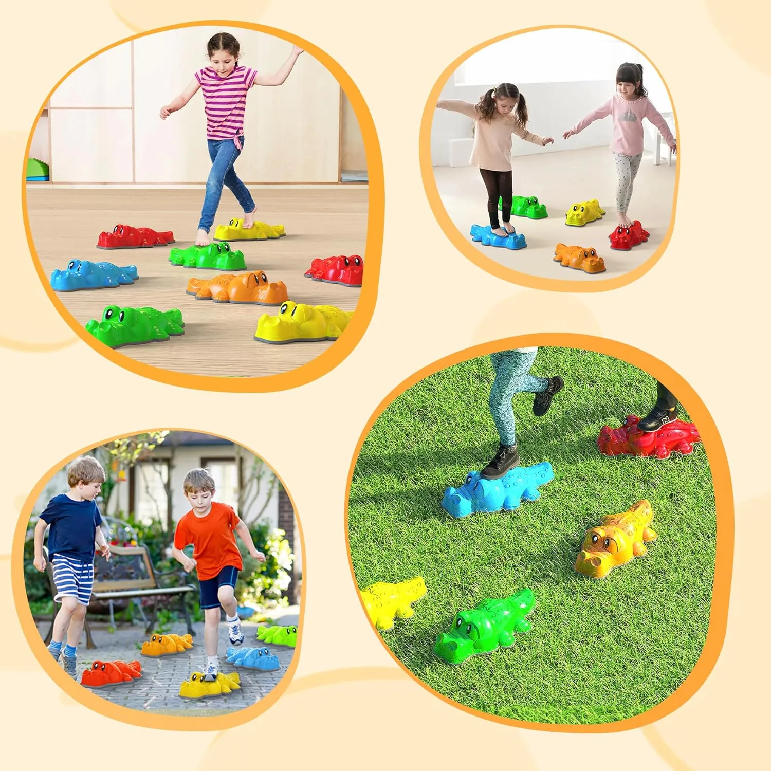 Stepping Stones for Kids,Non-Slip Turtle Jumping Balance Rocks Toys for Toddlers Outdoor Indoor Play Gift,Sensory Obstacle Course Coordination Game for Age 3-8 