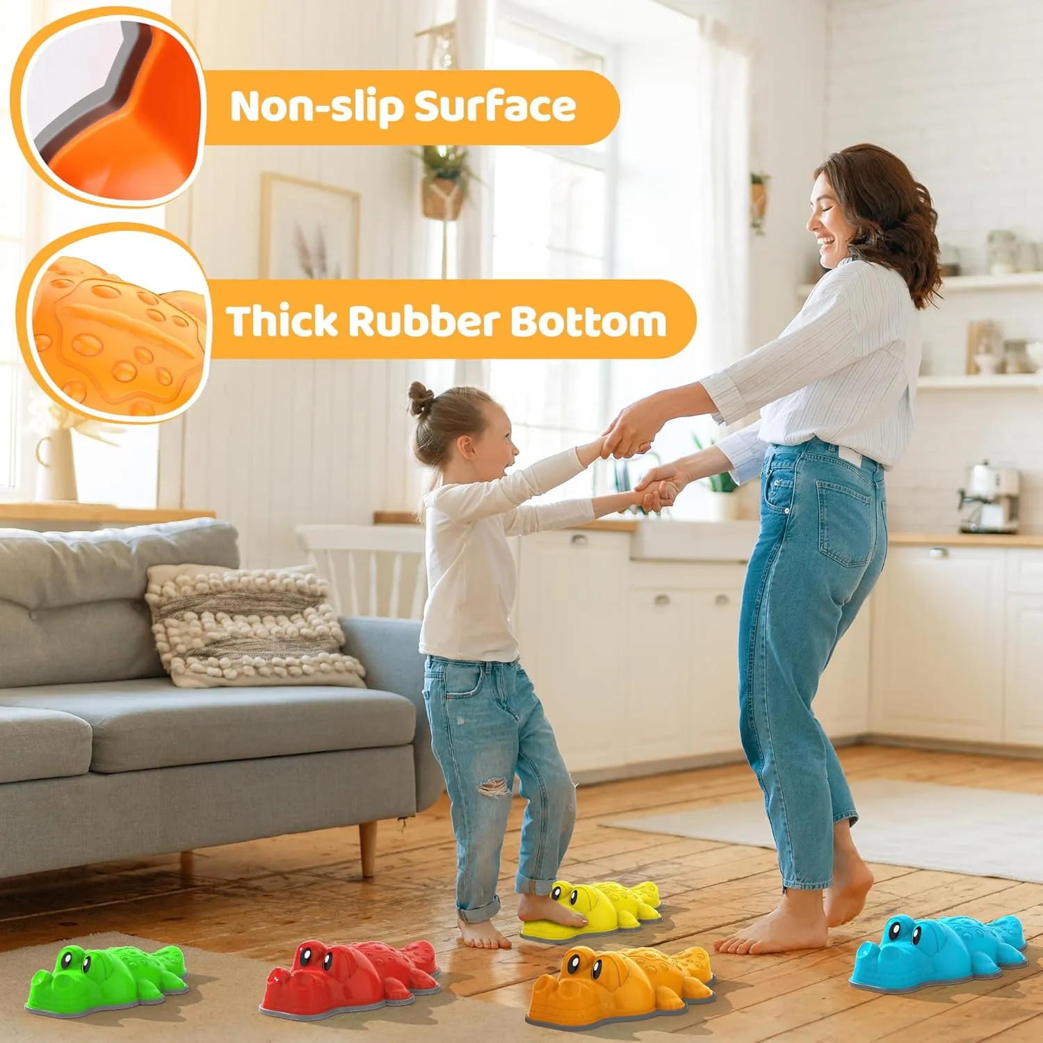 Stepping Stones for Kids,Non-Slip Turtle Jumping Balance Rocks Toys for Toddlers Outdoor Indoor Play Gift,Sensory Obstacle Course Coordination Game for Age 3-8 