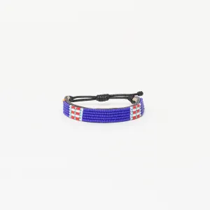 Stripe Bracelet - Royal/Red/White